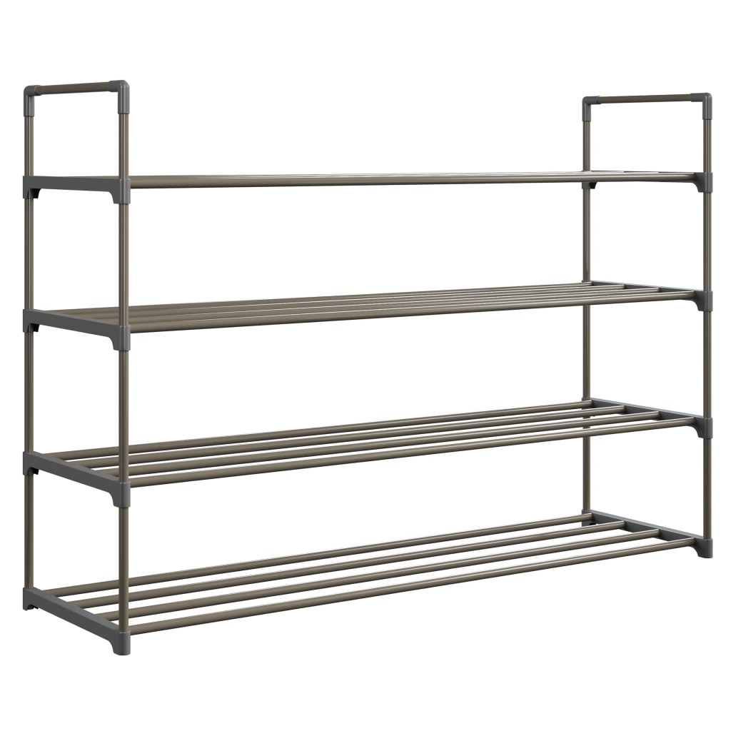 Picture of: Home-Complete Shoe Rack with  Shelves-Four Tiers for 2 Pairs-for Bedroom,  Entryway, Hallway, and Closet- Space Saving Storage and Organization by