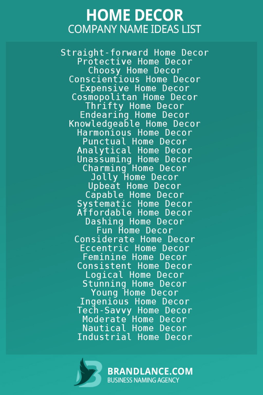 Picture of: Home Decor Business Name Ideas List Generator ()