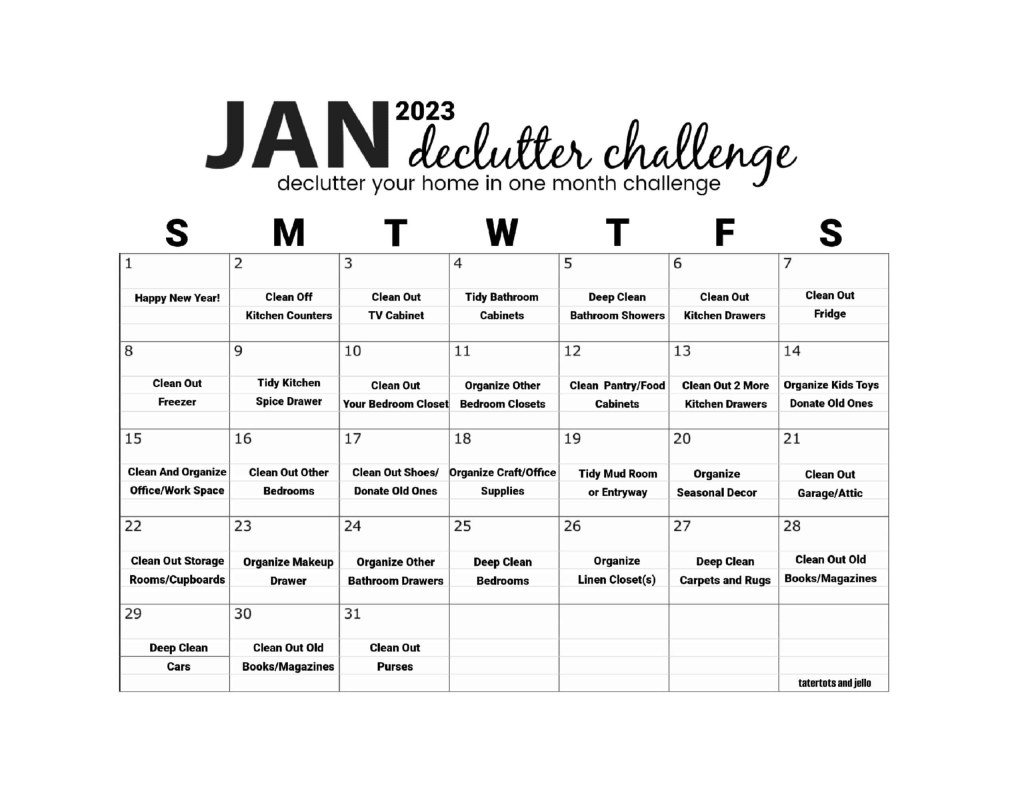 Picture of: January Declutter Challenge  – Organize  space at a time!